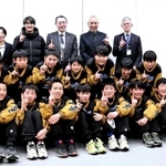 全国大会を前に意気込みを見せる福住ドリームマジックスの男子チーム＝神戸市灘区桜口町４