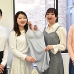 「身に着ける防災」をテーマに下着を共同開発した神戸松蔭女子学院大の学生＝神戸市灘区篠原伯母野山町１