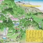 絵師若林秀岳による「摂津国布引滝図」。明治期の布引のにぎわいが分かる（前田康男さん提供、小代薫建築事務所が着彩）