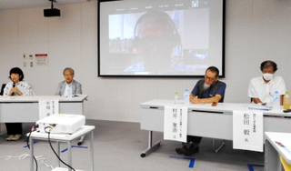風水害被害現場の報告も交えアスベスト被害の現状、対策を議論する専門家たち＝神戸市中央区東町