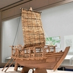 江戸時代前期に瀬戸内海で活躍した弁財船の模型＝兵庫区中之島２、県立兵庫津ミュージアム