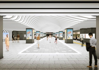 市営地下鉄三宮駅東口コンコースに整備される「光のランウェイ」のイメージ（同市提供）