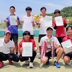 男子団体で優勝した西落合中の選手＝しあわせの村