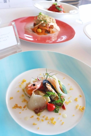 兵庫県産の魚介やからすみを使ったＡＮＡクラウンプラザホテル神戸のランチ＝神戸市中央区北野町１