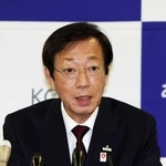 市長選の公約を発表する久元喜造氏＝２９日午後、神戸市役所（撮影・丸山桃奈）