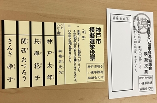 記号式（左）と自書式の投票用紙のイメージ