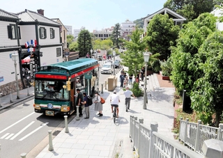 観光客が異人館街を巡りやすいよう１９９０年代に整備されたスポット＝神戸市中央区北野町２