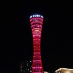 １月１６日にライトアップされる予定のピンク色の神戸ポートタワー（神戸ウォーターフロント開発機構提供）