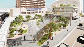 再整備する垂水駅前東広場のイメージ。右奥が垂水図書館（神戸市提供）