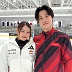 アイスダンス挑戦を表明した紀平梨花（左）とパートナーの西山真瑚（ボーディングブリッジ提供）