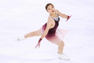 女子フリー　演技する坂本花織＝アンジェ