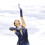 女子ＳＰ　演技を披露する坂本花織（撮影・中田匡峻）