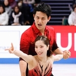 ペアＳＰ　演技する三浦璃来（手前）、木原龍一組