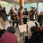 演奏するアミーキティア管弦楽団＝大阪市西成区