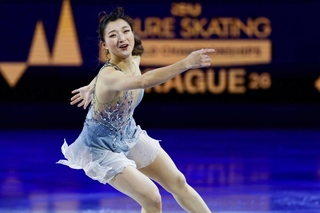 エキシビションで演技する坂本花織＝プラハ（共同）