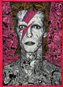 デビッド・ボウイを描いた作品＝三木市立堀光美術館