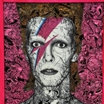 デビッド・ボウイを描いた作品＝三木市立堀光美術館