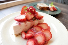 甘い香りが漂う「いちごのレアチーズケーキ」