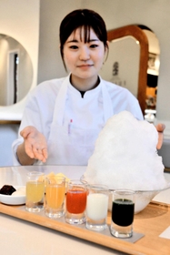 三木の金物を使ったかき氷＝三木市大村１、三木山スイーツガーデン・フジキ
