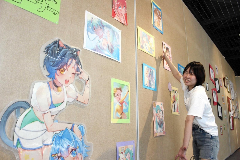 不登校やひきこもり考える集い、PRチラシ通じエール 原画作成の吉田
