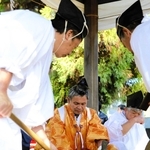 道具に感謝、古式鍛錬奉納　三木・金物神社で伝統行事「鞴まつり」　関係者、業界の発展祈る