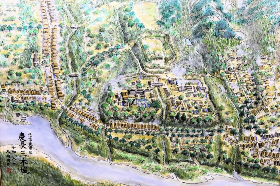 三木合戦30年後の城下町は？ 城郭研究家が調査を基に想像復元図 みき
