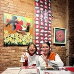 ニューヨーク入りしたこゆりさん（左）と夫の菊澤良仁さん（こゆりさん提供）