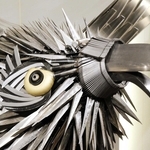 【Before】どことなく表情が優しい従来の金物鷲＝道の駅みき