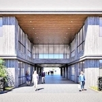 建物の中央を通り、美嚢川につながる空間のイメージ図（三木市提供）