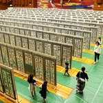 昨年１０月に開かれた「みなぎの書道展」の様子＝吉川総合公園パストラルホール