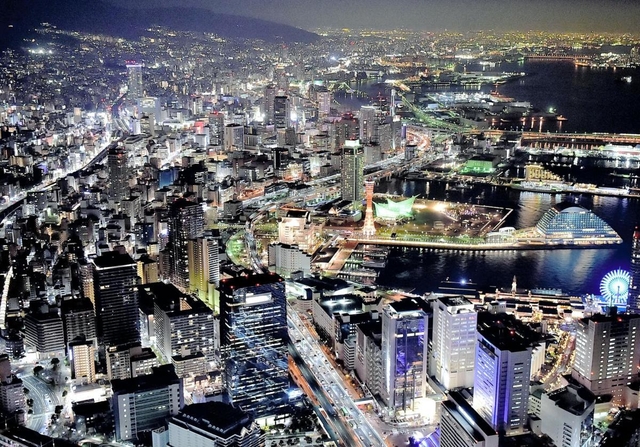 夜景遊覧飛行①西から