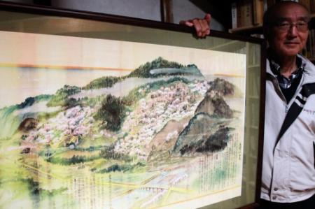 立雲峡 描いた昭和初期の鳥瞰図見つかる １３日まで 桜まつり も おでかけトピック 兵庫おでかけプラス 神戸新聞next