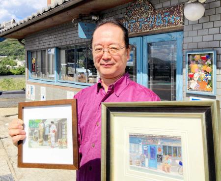 男はつらいよ」龍野ロケの寅さん描く 葛飾・柴又在住の洋画家が