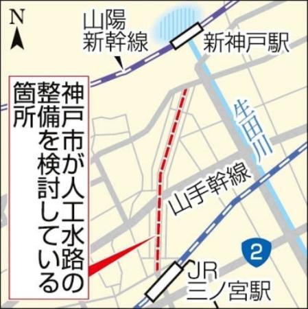 神戸の玄関口に水路整備構想 新神戸駅 三宮間の１ ７キロ おでかけトピック 兵庫おでかけプラス 神戸新聞next