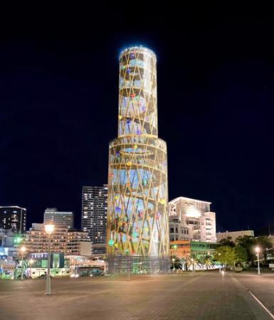 油絵　電波塔 藤野千鶴子「宙（繭）」油絵・S50号 絵画買取・販売の小竹美術