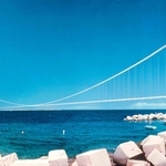 メッシナ海峡大橋の完成予想図（イタリア道路公団提供・共同）