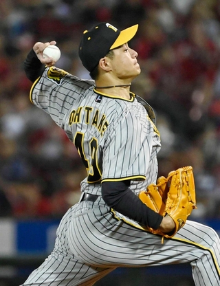 広島戦に先発し、プロ初完封で７勝目を挙げた阪神・大竹