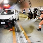 火災を想定した消火訓練などがあった防災訓練＝朝来市和田山町久世田