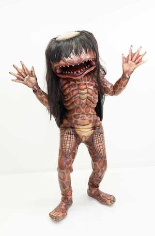 絵画コンテストのモデルとなる、長い髪や大きな口が特徴的なカッパのガジロウ（福崎町提供）