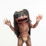 絵画コンテストのモデルとなる、長い髪や大きな口が特徴的なカッパのガジロウ（福崎町提供）