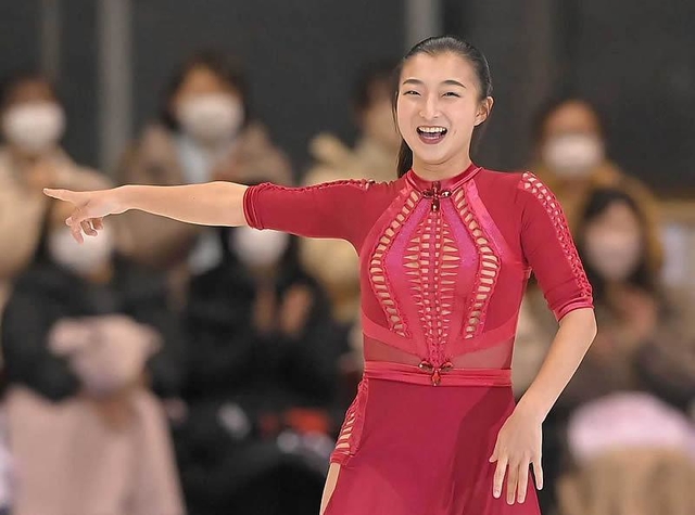 名古屋フィギュアスケートフェスティバルで熱演する坂本花織＝２０２２年１月４日
