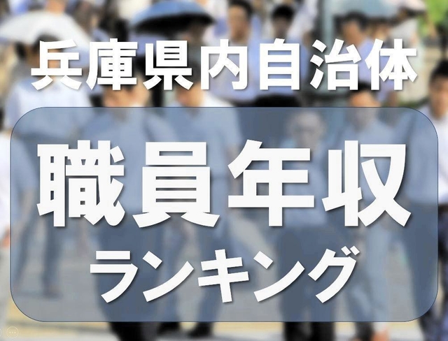 兵庫県内自治体の職員年収ランキング・ビジュアル