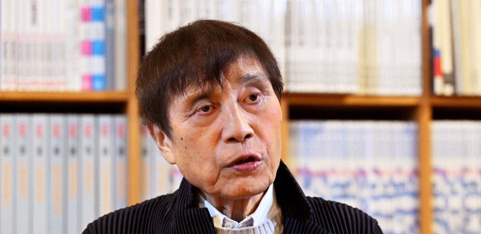 神戸の復興について語る建築家の安藤忠雄さん＝大阪市北区（撮影・大田将之）
