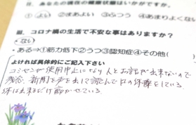 返信用はがきに寄せられた内容