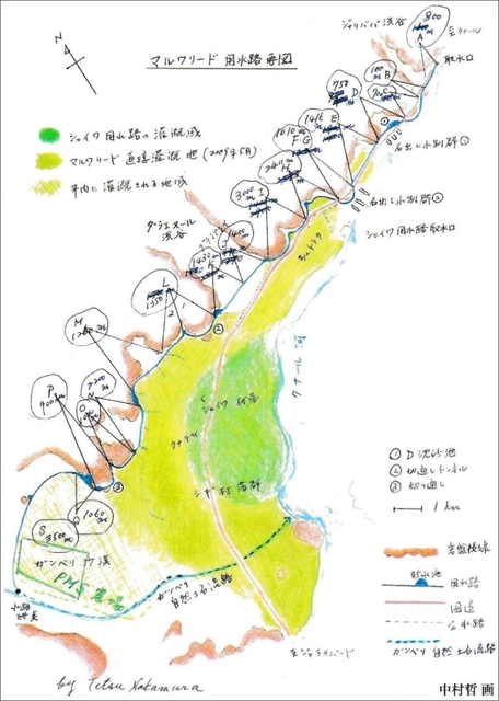 中村さんが描いた用水路の構想図