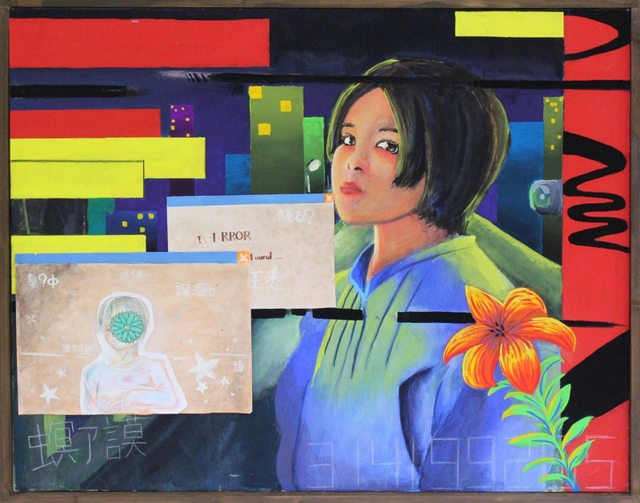 優秀賞を受賞した宮木咲和さんの「過去・邂逅」＝さんだ市民センター