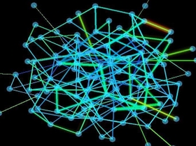 研究室で考案した「完全」自律分散型フロー制御の動作例