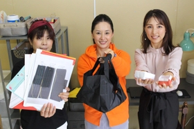 開発に携わった「ＯＲＩＧＡＭＩ」の（左から）野田知子さん、山口知夏さん、渡邊友美さん＝三田市貴志
