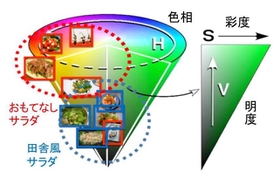 「おもてなし」、「田舎風」とタイトルを付けられた料理の画像分析結果