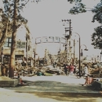 大国公園から見た鷹取商店街＝１９９５年１月２１日、神戸市長田区本庄町２